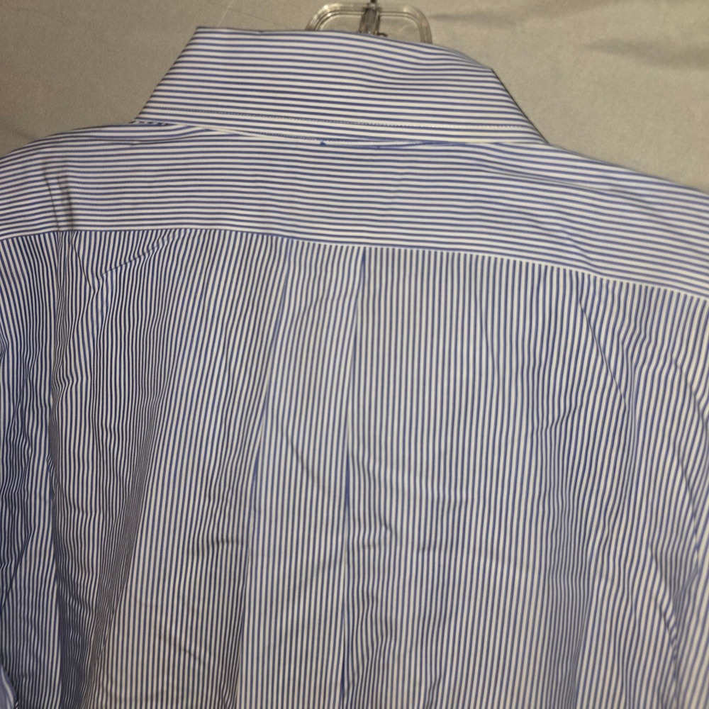 Brooks Brothers Dress Shirt 18-36 Mens Blue Striped Slim Fit Non-Iron Cotton - Picture 10 of 10